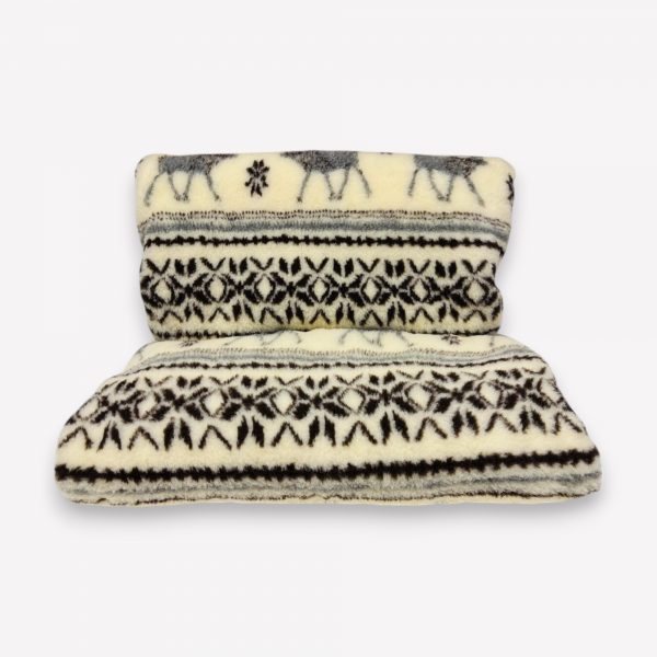 merino vilnas pleds 160x200 ar briežu rakstu